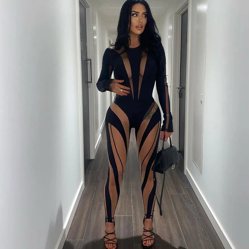 Women Mesh Jumpsuit