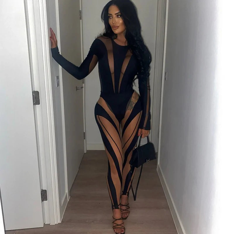 Women Mesh Jumpsuit