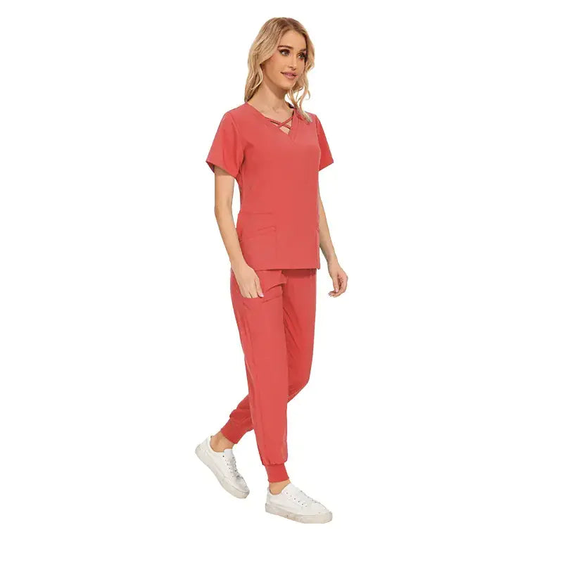 Stretch Women Slim Fit Scrubs Set